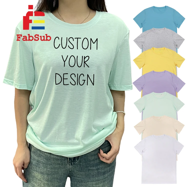 white t shirts for sublimation printing 100% polyester t shirts sublimation cotton feel sublimation print t-shirt