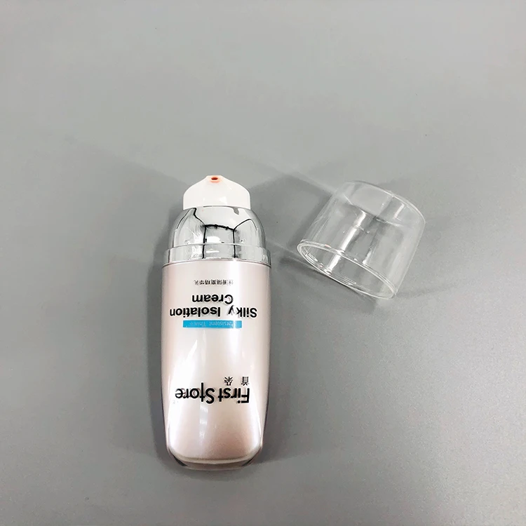 Airless Plastic Square White Bottle Cosmetic PET Bottle 50ml With Flip Lid