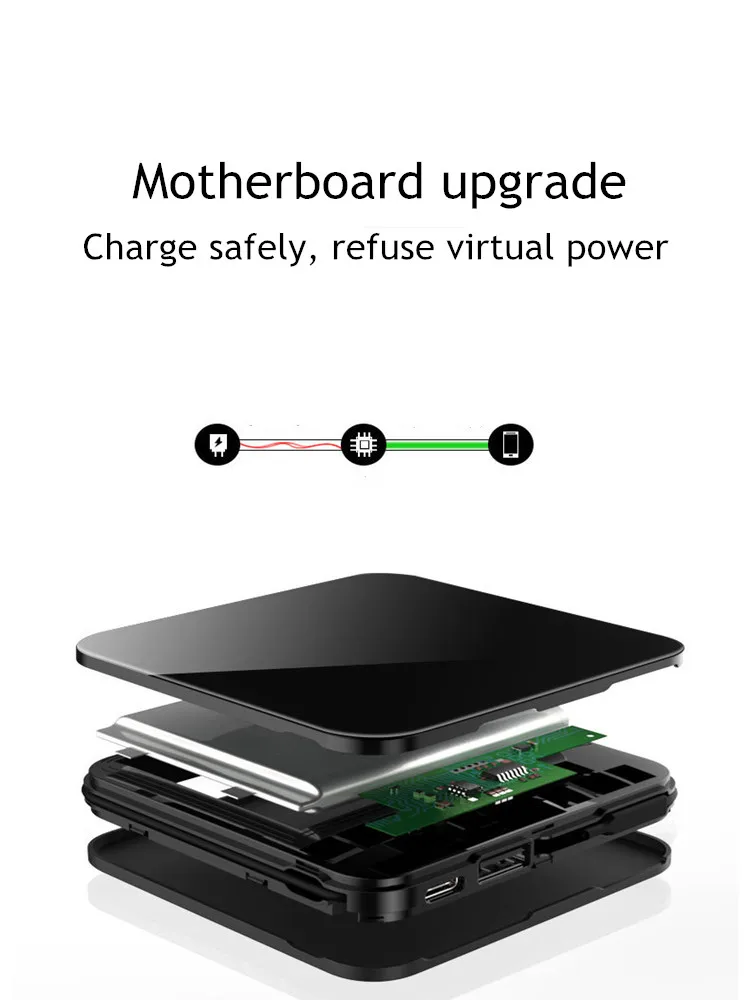  Mini fast charge 10000mAh wireless power bank ultra-thin with
