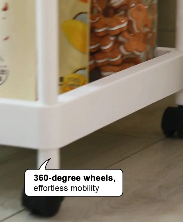 Plastic kitchen tool 4-tier wheels rotating salon hair color tube flower spray bottle narrow space storage holders & racks