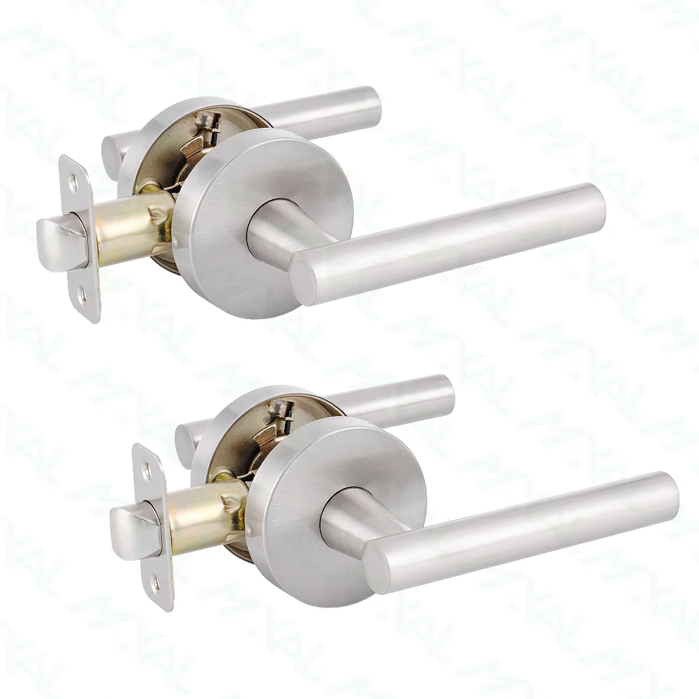 2024 Zinc Alloy Brushed Satin Nickel Door Tubular Lock  Door Lever Lock Handle Set For Residential Housing lock