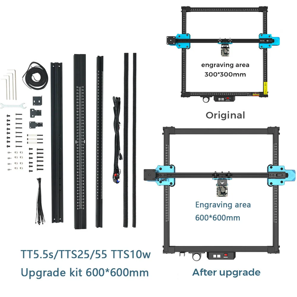 TWOTREES TTS10 80W Automatic Laser Engraver for Metal Wood and Fountain Pen Cylindrical Object Laser Engraving Machines