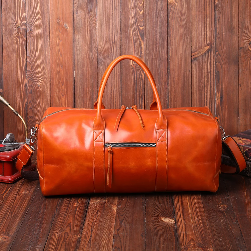 Leather Duffle Bags for Mens & Womens Travel - Large Weekend Carry On Duffel Bag for Vintage Weekender Overnight Gym Luggage