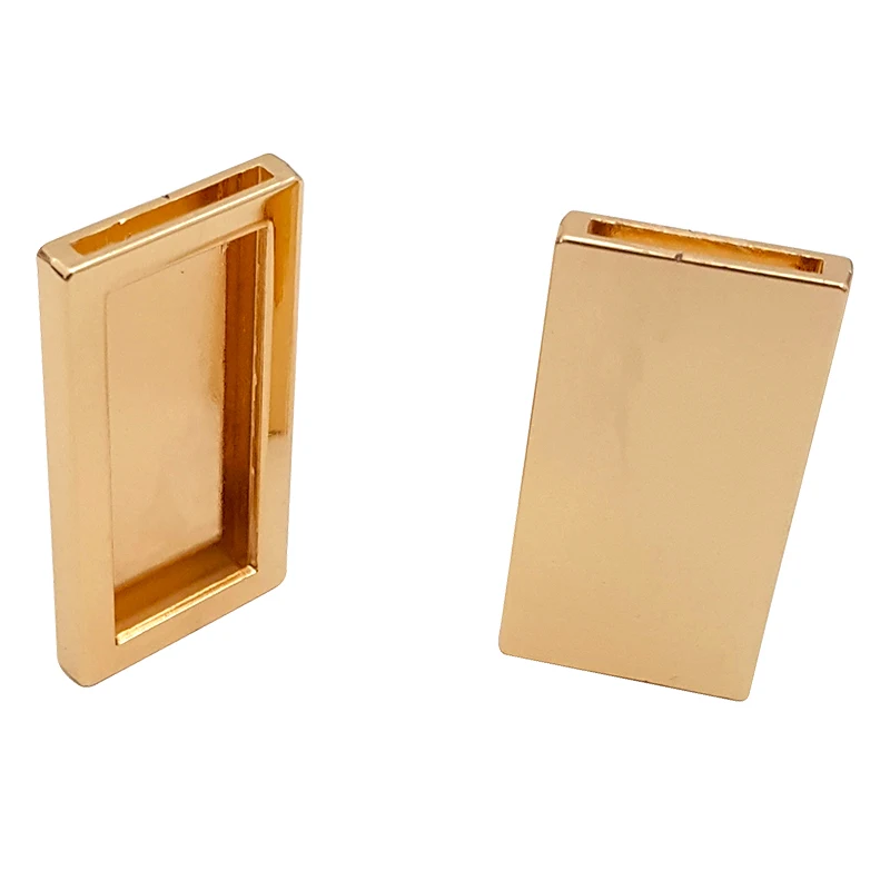 Manufacturers of clothing bags sign embossing printing laser brand  logo trademark rectangular zinc alloy nameplate