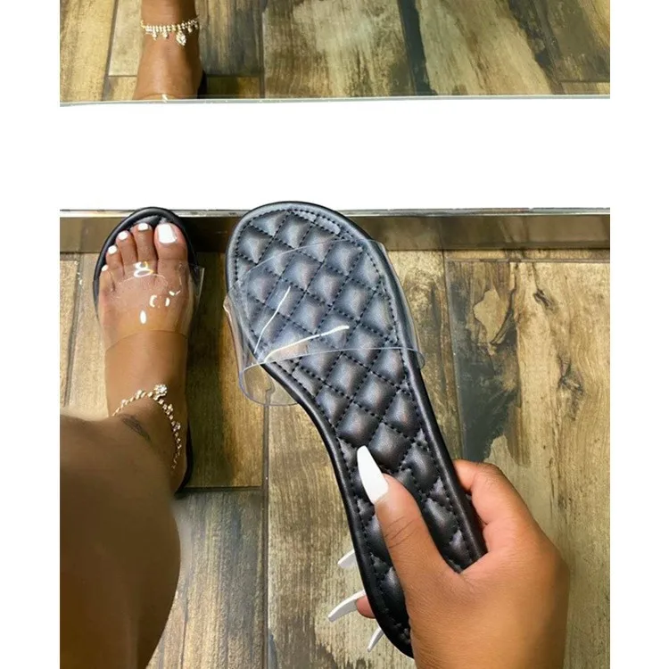 
DLL newest design 2021 women shoes summer wear plus size flat sandals buckle slide sandal flip flops 