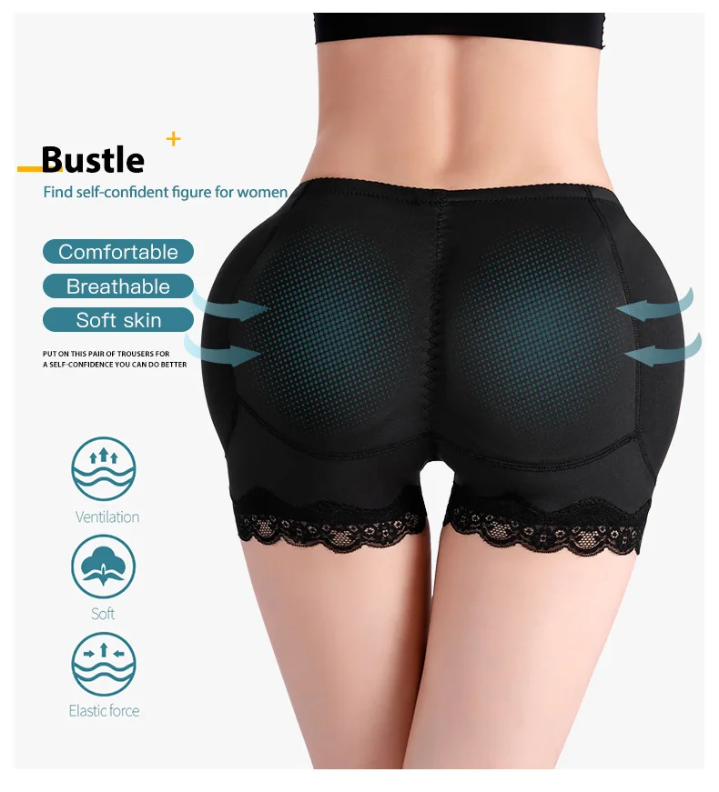 6XL Seamless Women Plus Size Lace Hip-lifting Bubble Butt Sponge Mat Butt-lifting Pants Hip Lift Pad Shapers Shapewear with Pads