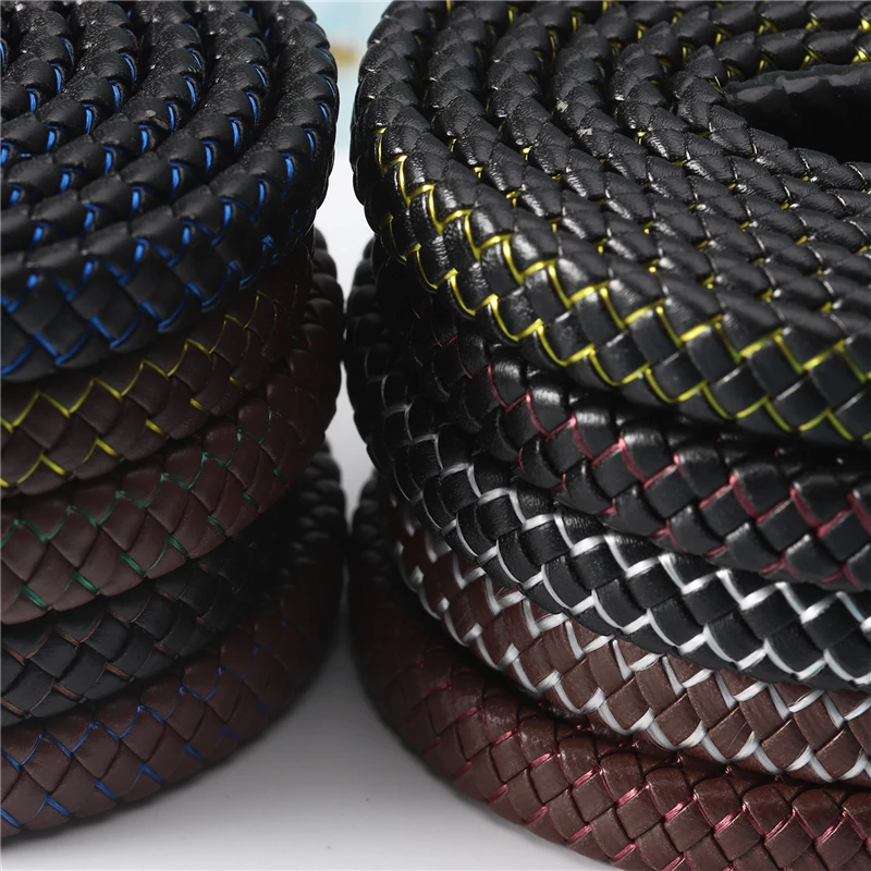 wholesale12mm Unisex Weave braided leather cord For Bracelet Necklace jewelry Making Supplies