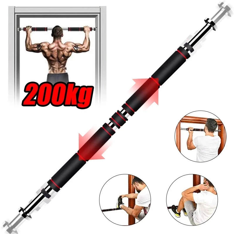
200kg Door Horizontal Bars 60 100cm Steel Adjustable Training For Home Gym Workout Sport Fitness Pull Up Bar Equipm  (1600220642291)