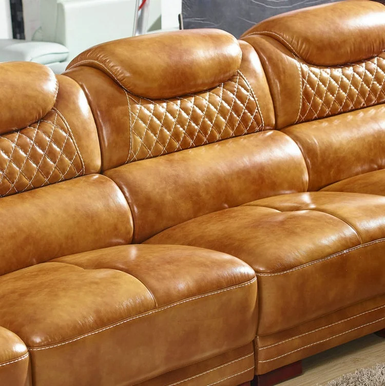 
Hot sell model Africa home furniture couch genuine leather sofa 