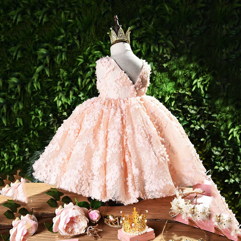 Corset Mesh  Princess Skirt V-neck Girls Dresses Cake Skirt Vest Style Girls Dresses For Party