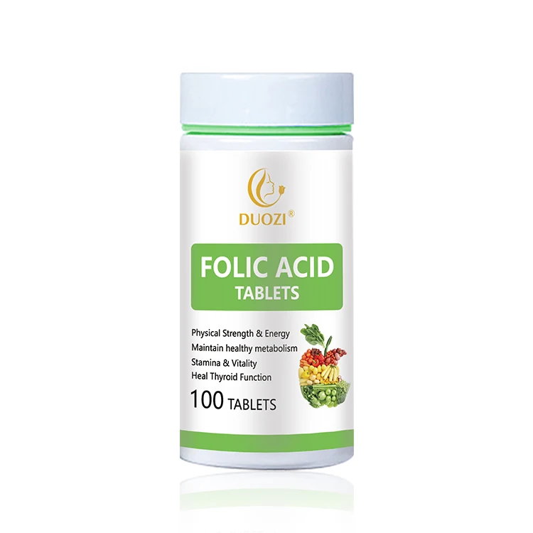 OEM private logo folic acid best pregnancy baby care healthcare food grade folic acid vitamin in stock  folic acid tablets