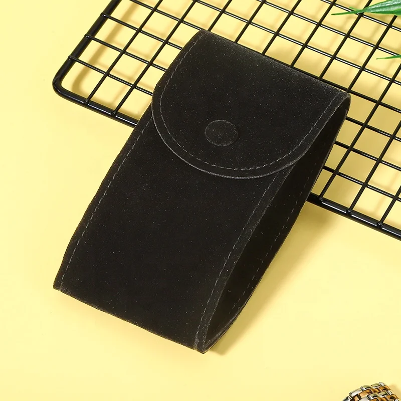 Custom colorful travel gift suede packaging bag portable velvet bag Luxury Envelope Velvet Watch Pouch w/Insert for storage