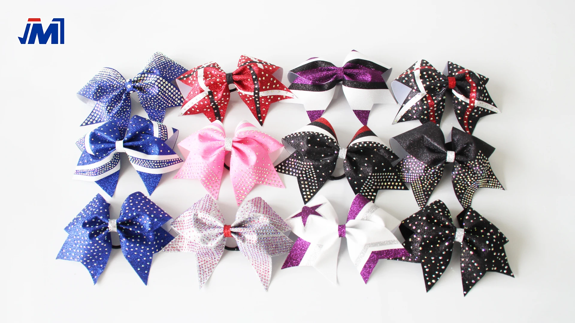 Classic Red And Black Glitter Cheer Bow With Custom Design For School Girls