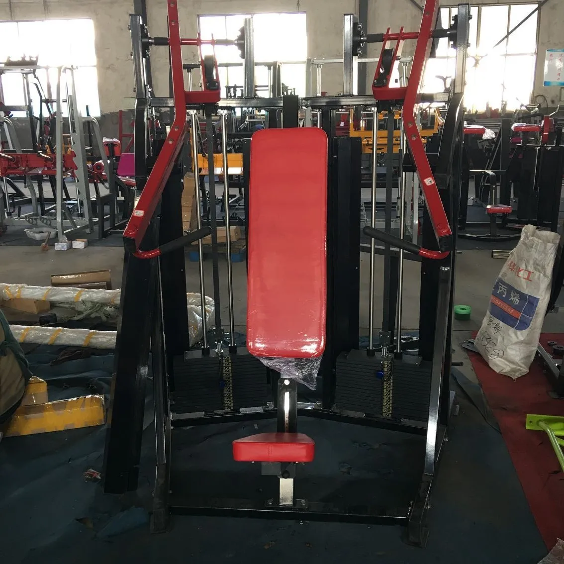 Kingace Double Pin Loaded Sport Workout Gym Equipment Incline Chest Press Machine With Weight Plates