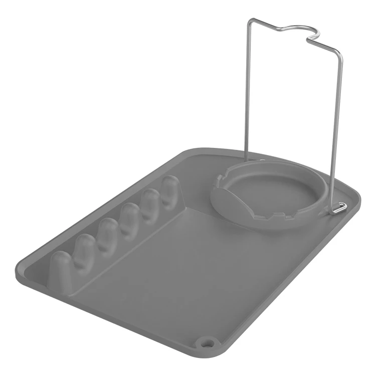 Heat-Resistant Kitchen Utensil Holder Silicone Rest with Drip Pad for Spoons Ladles