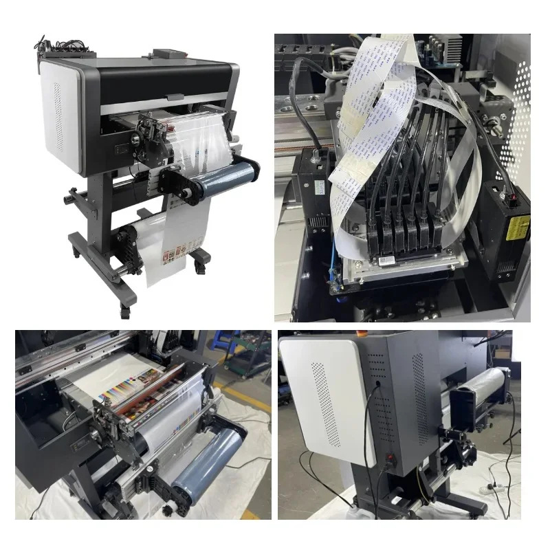 Bosim 13inch A3 UV DTF Printer with XP600 Print Head for Varnish Gloss Roll to Roll AB Film Printing Machine with Auto Laminator