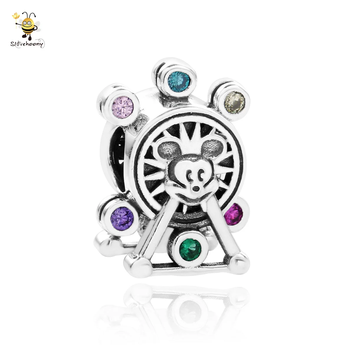 Изготовленный На Заказ зарубежных ювелирное изделие, цветной CZ камень 925 стерлингового серебра с мышонком из мультфильма ветряная мельница, Чарующее ювелирное браслет бусины для ювелирных изделий