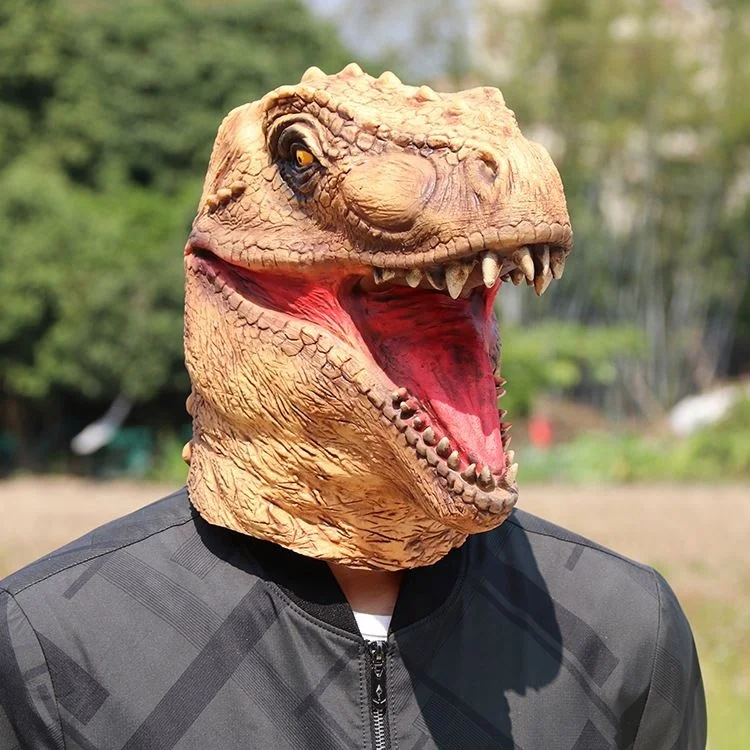 Dragon Novelty Props Animal Cosplay Costume Mask Dragon Full Head Latex Scary Dinosaur Party Mask For Kids Adult