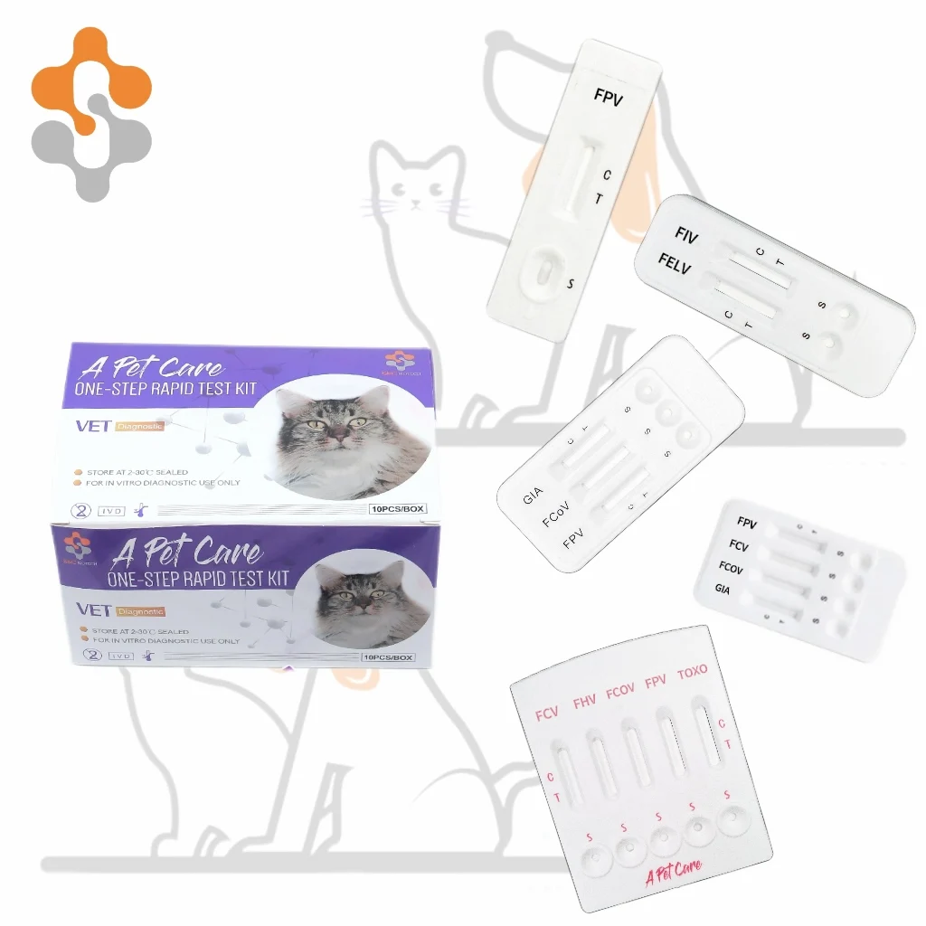 One Step Medical Diagnostic Equipment Feline Mycoplasma haemofilis  Animal Cat Pet Health Laboratory  Rapid Test Kits