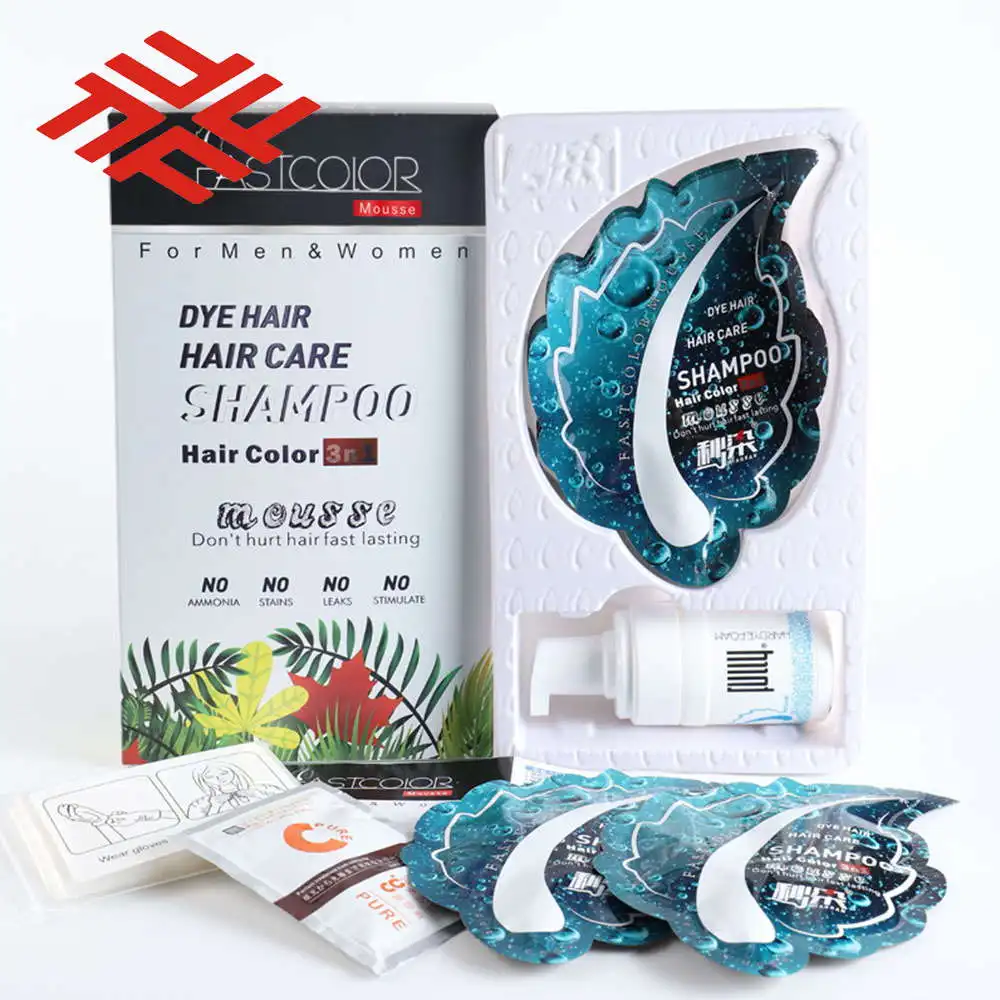 FULLY FastColor Mousse Hair Color Shampoo Dubai No.1 Hot Sales Black Hair Shampoo Herbal Hair Dye Shampoo Factory Price