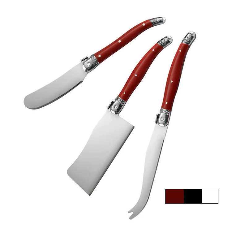 
Hot Selling 3pcs Laguiole By FlyingColors Butter Spreader Cheese Fork Slicer Knife Stainless Steel Cheese Knife Set 