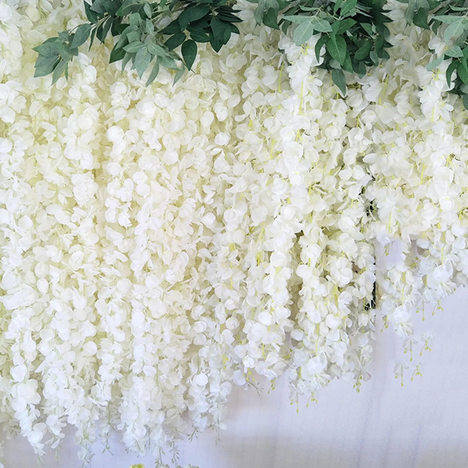 6pcs/pack Home Party Wedding Decoration Hanging Garland Silk Flowers String Artificial Faux Wisteria Vine Rattan