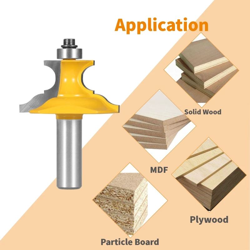 12/12.7MM Shank Handrail Molding Router Bit Woodworking Milling Cutter For Wood Bit Face Mill