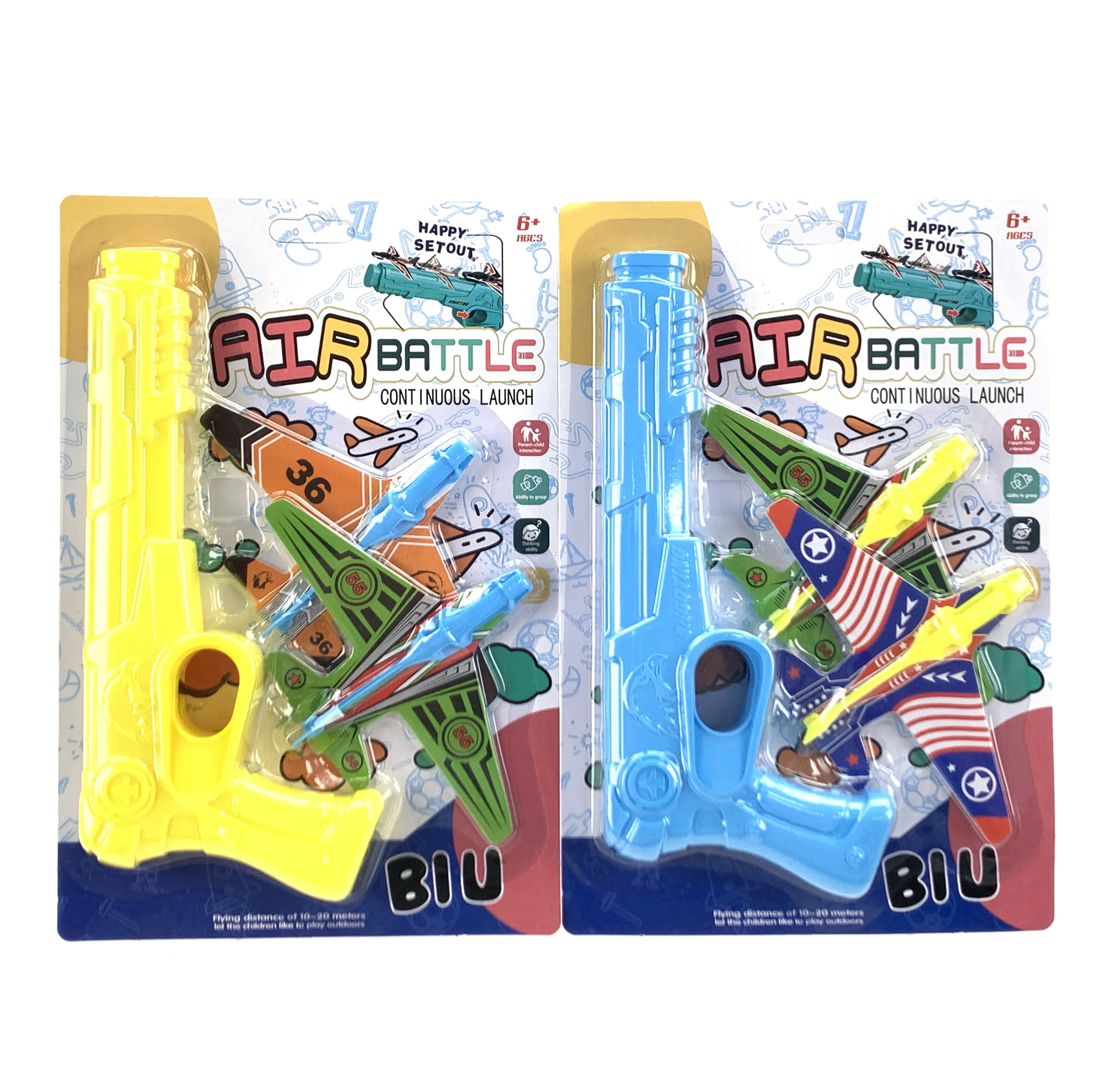 OEM индивидуальный EVA пневматический самолет игрушка непрерывный Запуск стрельба пластиковый пистолет игрушка