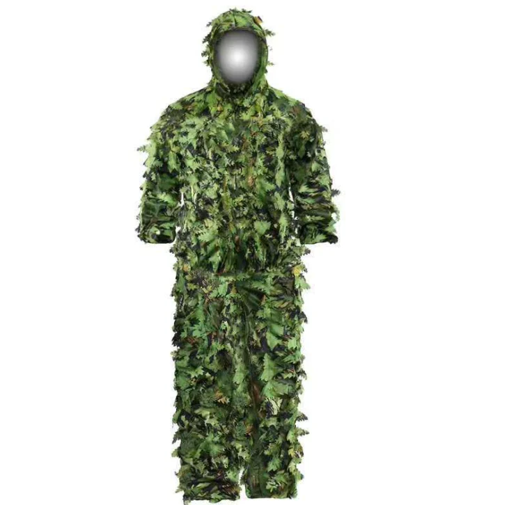 3D легкий Камуфляжный костюм с капюшоном Ghillie дышащий охотничий