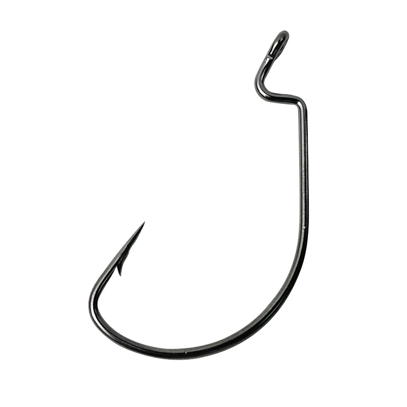 Black Nickel High Carbon Steel Texas Rig Soft Lure Accessories Barbed Wide Belly Fishing Crank Hook