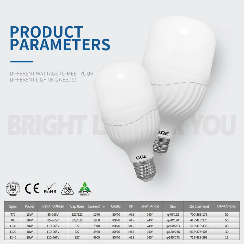 bulbs used in room high lumen T shape led bulb with 2 years warranty high quality chips  indoor Aluminum T Shape Bulb