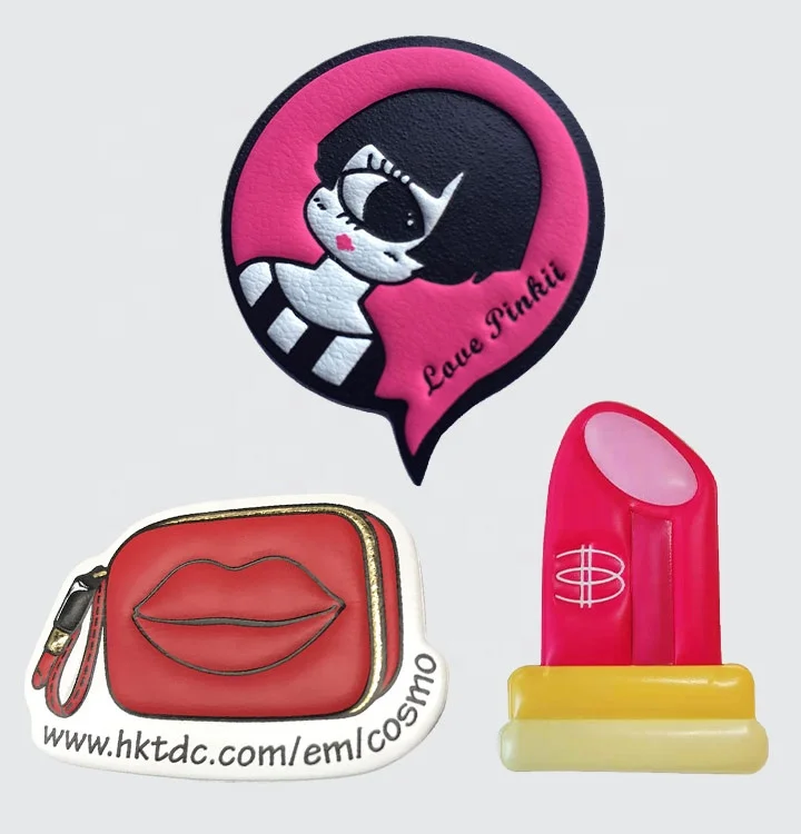 Factory Custom Printing Logo Shape Puffy 3D Funny Sticker Cartoon Embossed Laptop Pu Leather Sticker