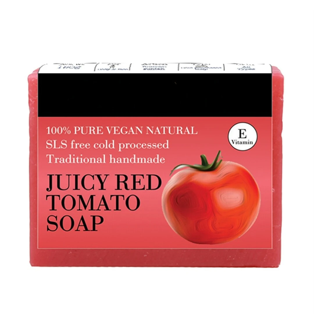 Natural Skin Lightening Handmade Soap Juicy Red Tomato Handmade Organic Removes Suntan Pure Cold Processed Soap Bar