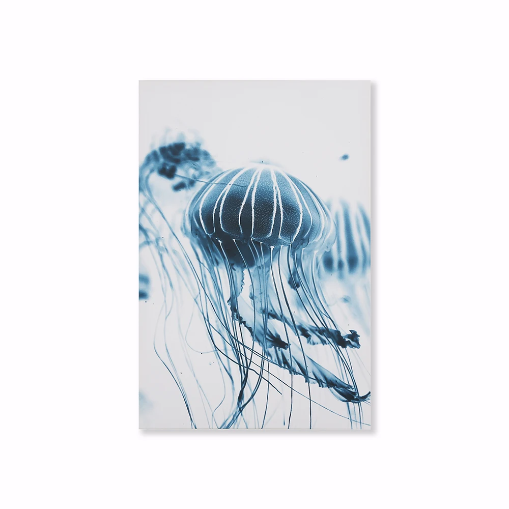 Modern Blue Animal Canvas Printing Art Digital Painting Wall Art Home Decoration Framed and Stretched Living Room Decoration