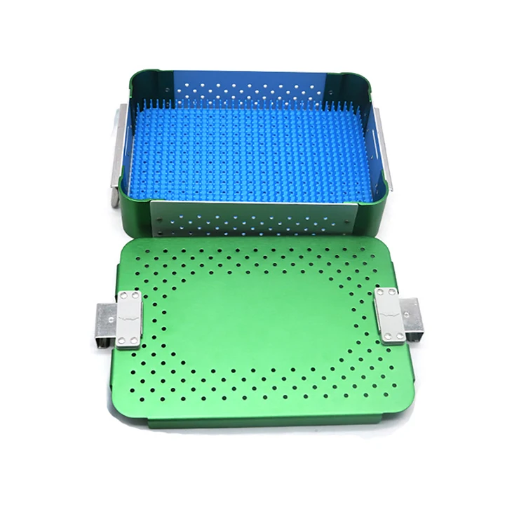 Aluminum Box Metal Sterilization Case Ophthalmic Instrument Tray Silicone Pad Sterilizer