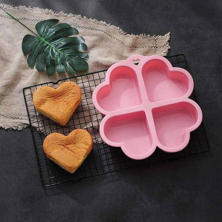 Eco-friendly material kitchen household love tools 4 oven utensils baking cake molds