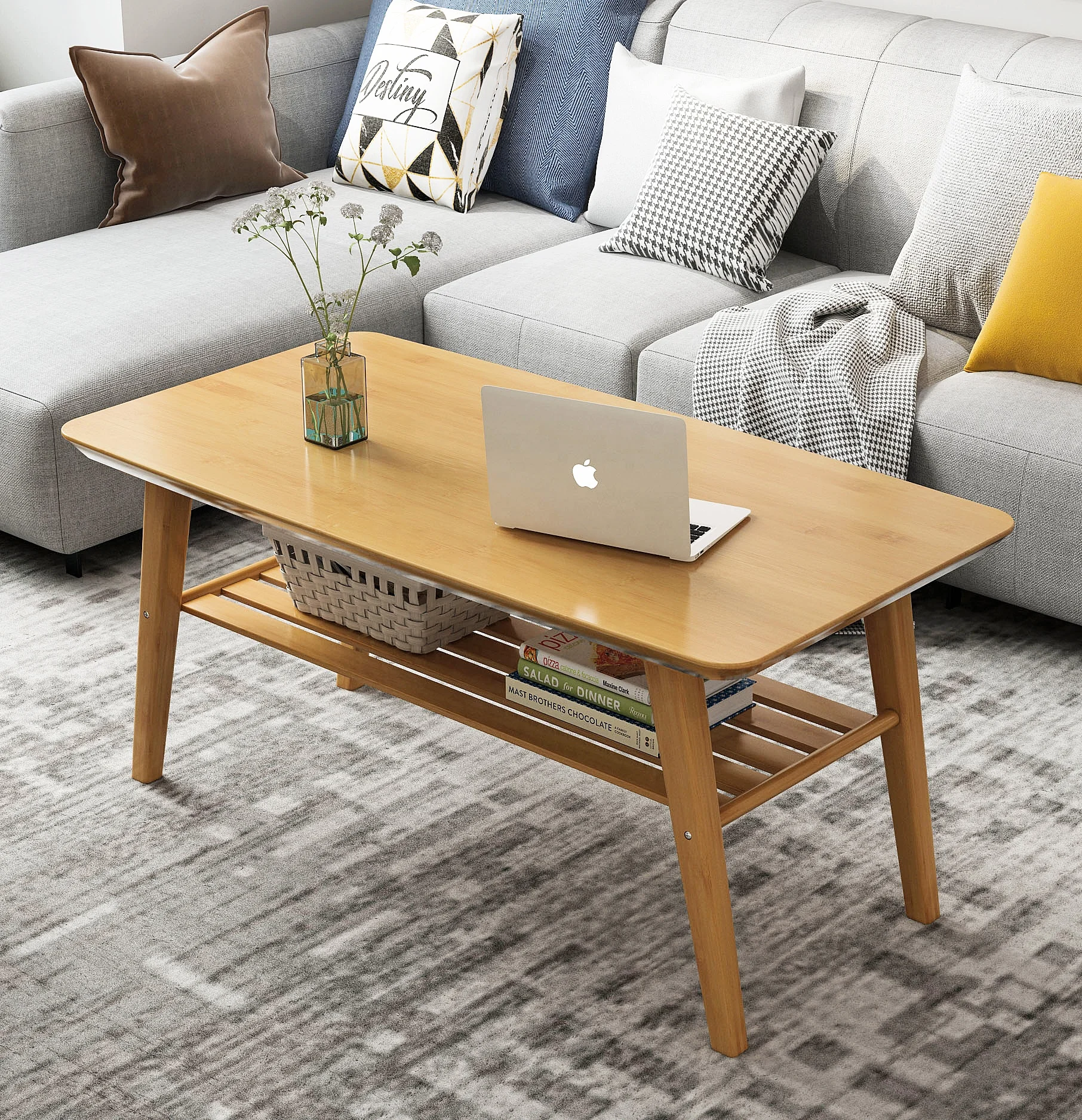 
Haichuan Bamboo Tea Table Eco-friendly Coffee Table Center Table 
