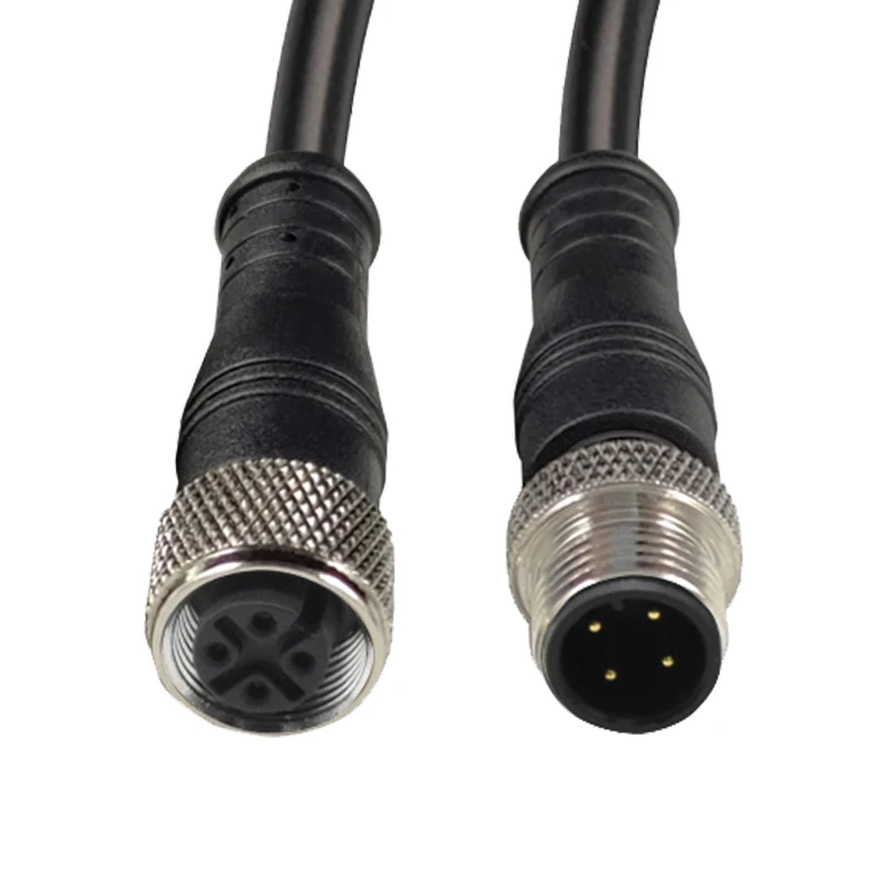 m12 cable 4 pin pur waterproof shielded sensor male to female m12 connector with cable 4 pin