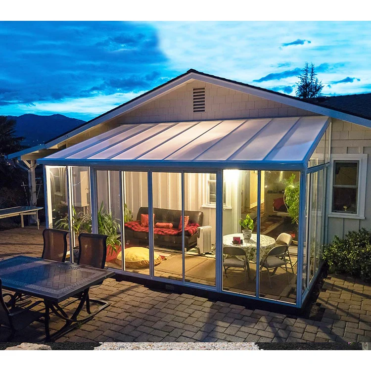 All Season Aluminum Veranda with Glass Sunroom for Prefabricated Houses and Patio Enclosure