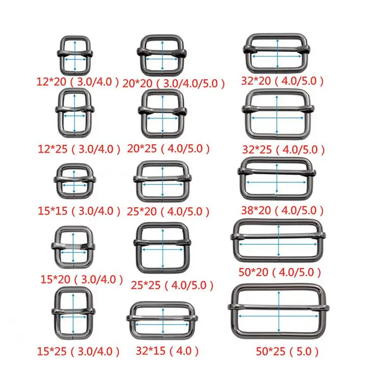 Wholesale Webbing Slid Buckle 12-50mm Adjustable Strap Buckle Handbag Accessories Roller Buckle Slider