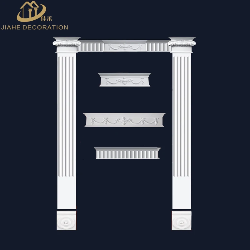
traditional classic pop design polyurethane/PU foam roman pillar design door & windowflat panel moulding surrounding 