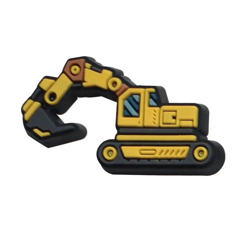 Hot Sale Clog Charms Construction creative engineering car vehicle series excavator shoe charms For Kids Shoe Slippers Charms