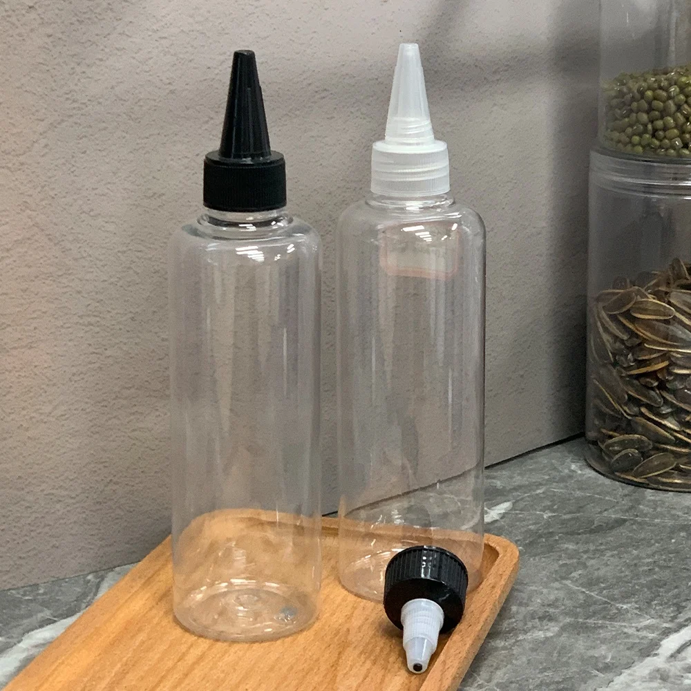 Hot-Sale Plastic Squeeze Sharp Mouth Squeeze Bottles with Twist Cap