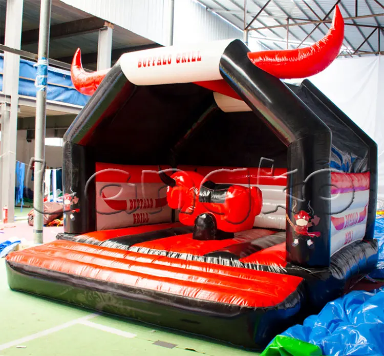commercial PVC kids bouncy castle cute mini inflatable Mechanical bull bounce house for sale