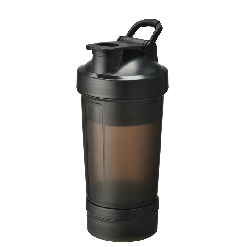 
500ml black plastic new custom bpa free gym protein shaker bottle 