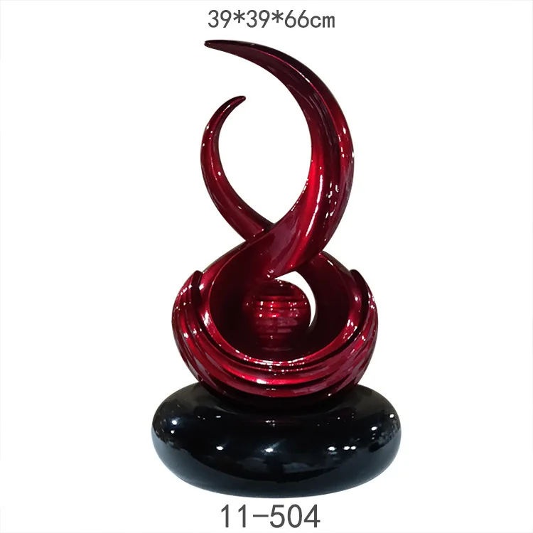 Hotel Home Decoration Luxury Modern Resin Red Sculpture Abstract Arts Sculpture Ceramic Art Desktop Decoration