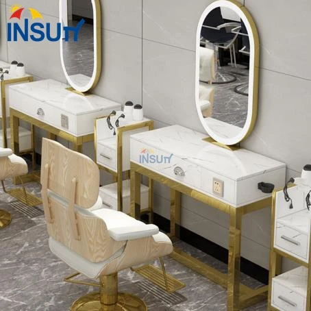 Modern nail salon furniture makeup table throne dressing with mirror new design small vanity table for salon