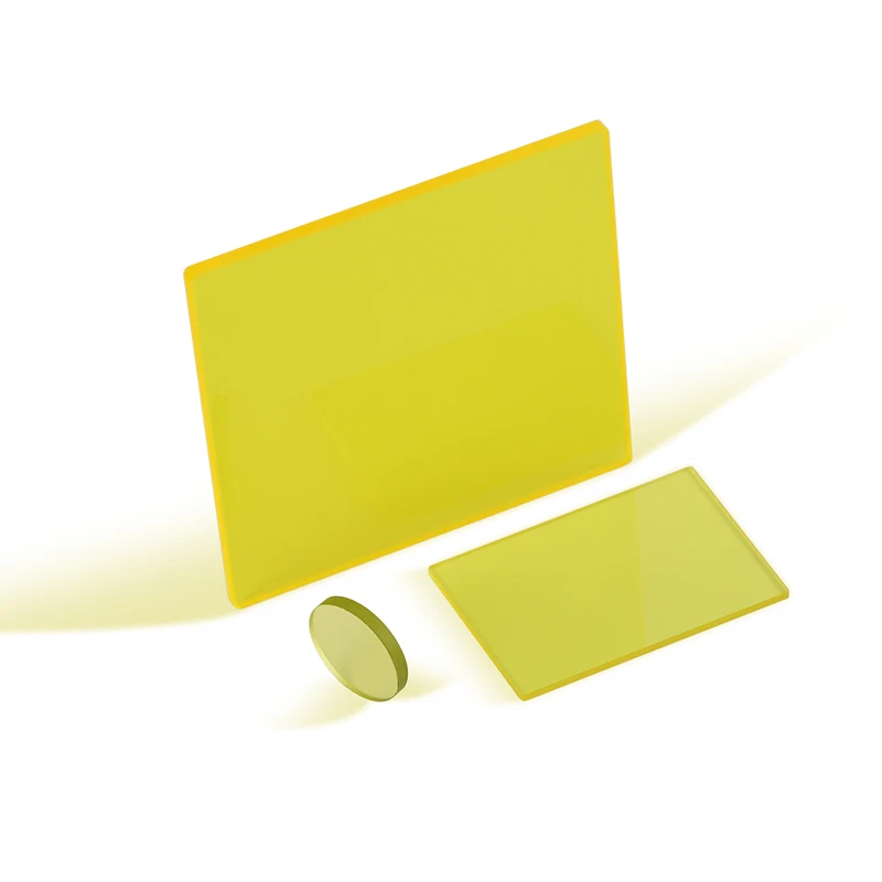 GiAi Factory Wholesale JB420 Optical Color Glass GG420 Ar Coated Yellow Optical Glass Color glass filters