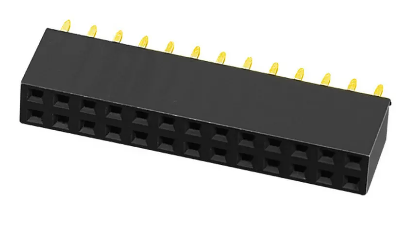 2,54 мм H = 5,7, 7,1, 8,0, 8,5, 11,0, 12,0 мм Женский Разъем Y-типа, двухрядный прямой гнездовой разъем, 40-контактный, с гальваническим покрытием