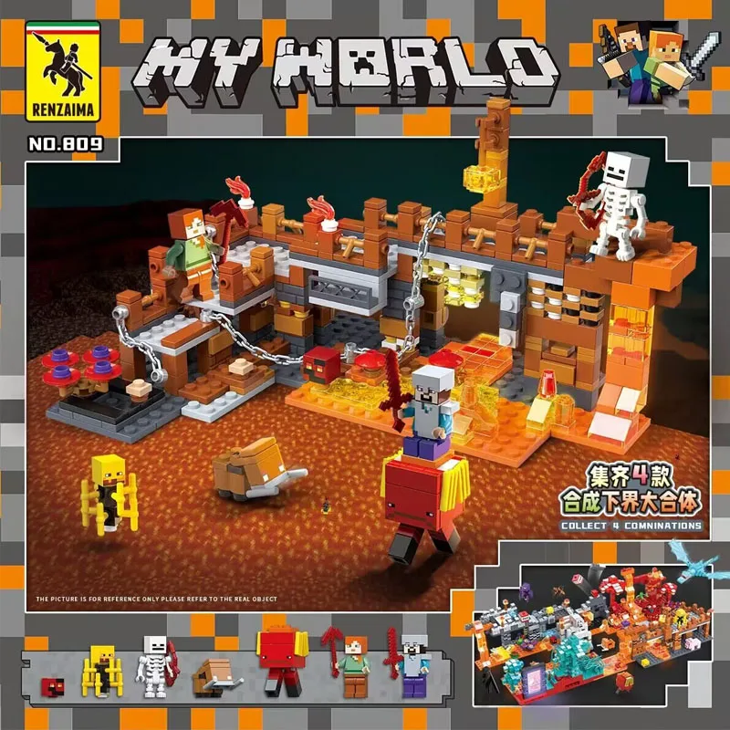 542 pcs Building Set Construction Toy with Buildable House Baby Zombie and Animal Figures Game Inspired Blocks Toys